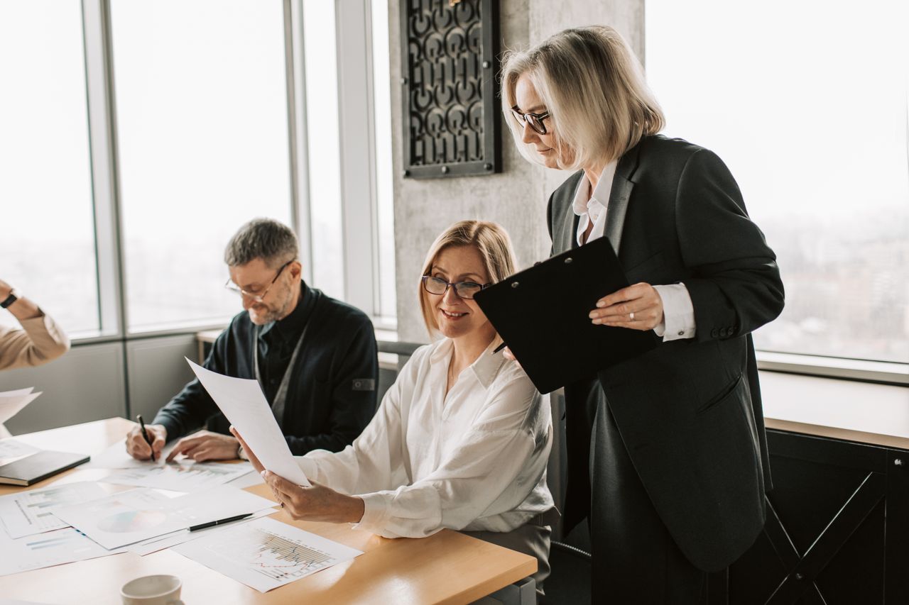 HR professional working with employees